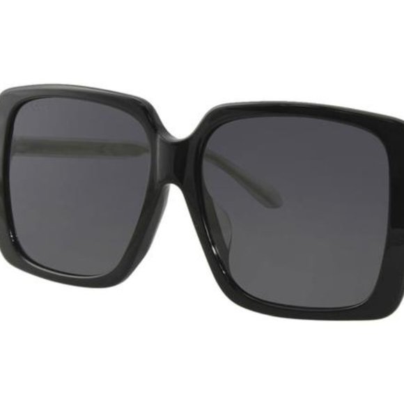 Black Gg0567sa 001 Women's Black-crystal/Grey Lens Square Sunglasses - Picture 1 of 3